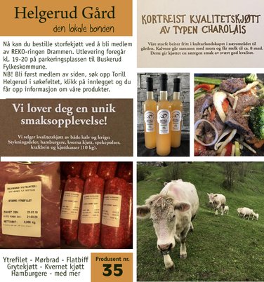 Eksempel på markedsføringscollage om Helgerud gård i Lier